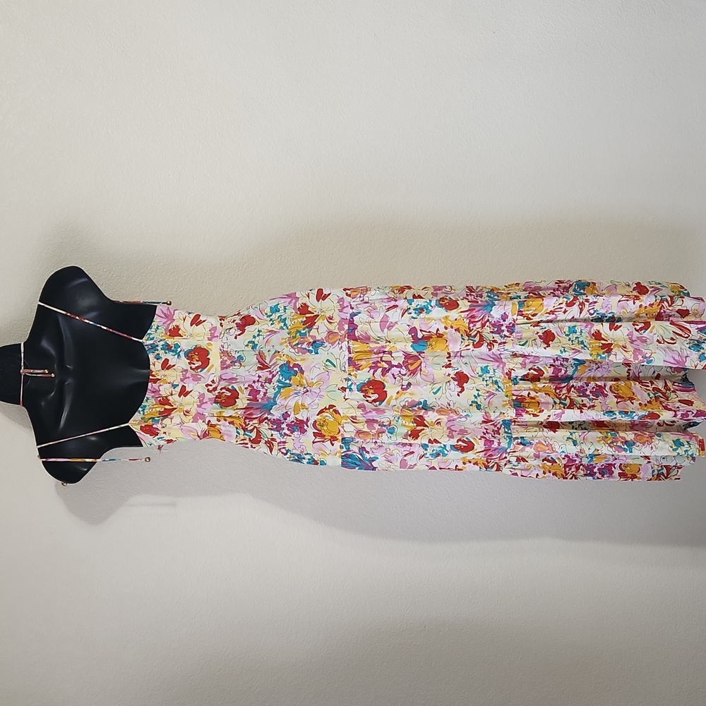 Revolve Seven Wonders Floral Tiered Tie Strap Midi Maxi Dress Size US 6 - Picture 3 of 10